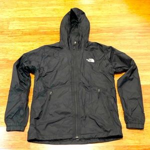 The North Face black Dryvent full zip rain jacket w/ hood mesh lining. Men's Med